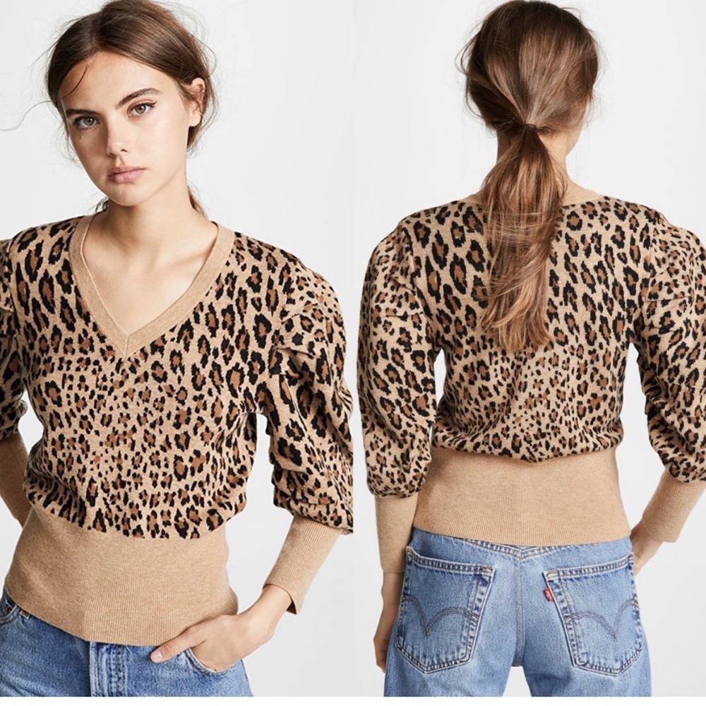 Frame Denim Leopard Print Sweater NWT Size Small